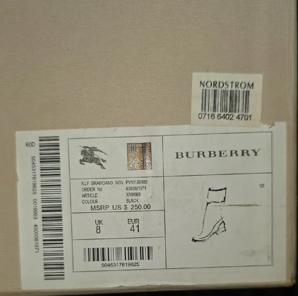 Burberry Crosshill House Check Rain Boot Size 41 - Picture 2 of 5